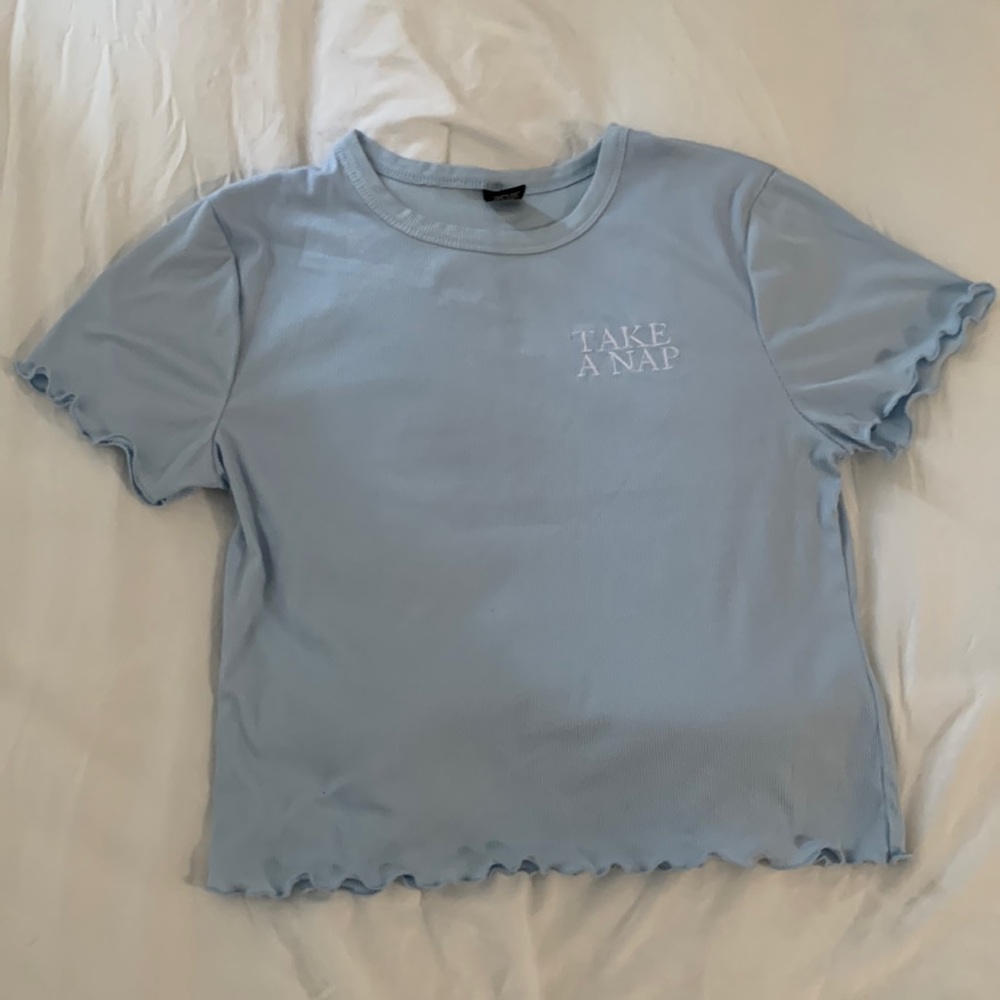 Light blue top